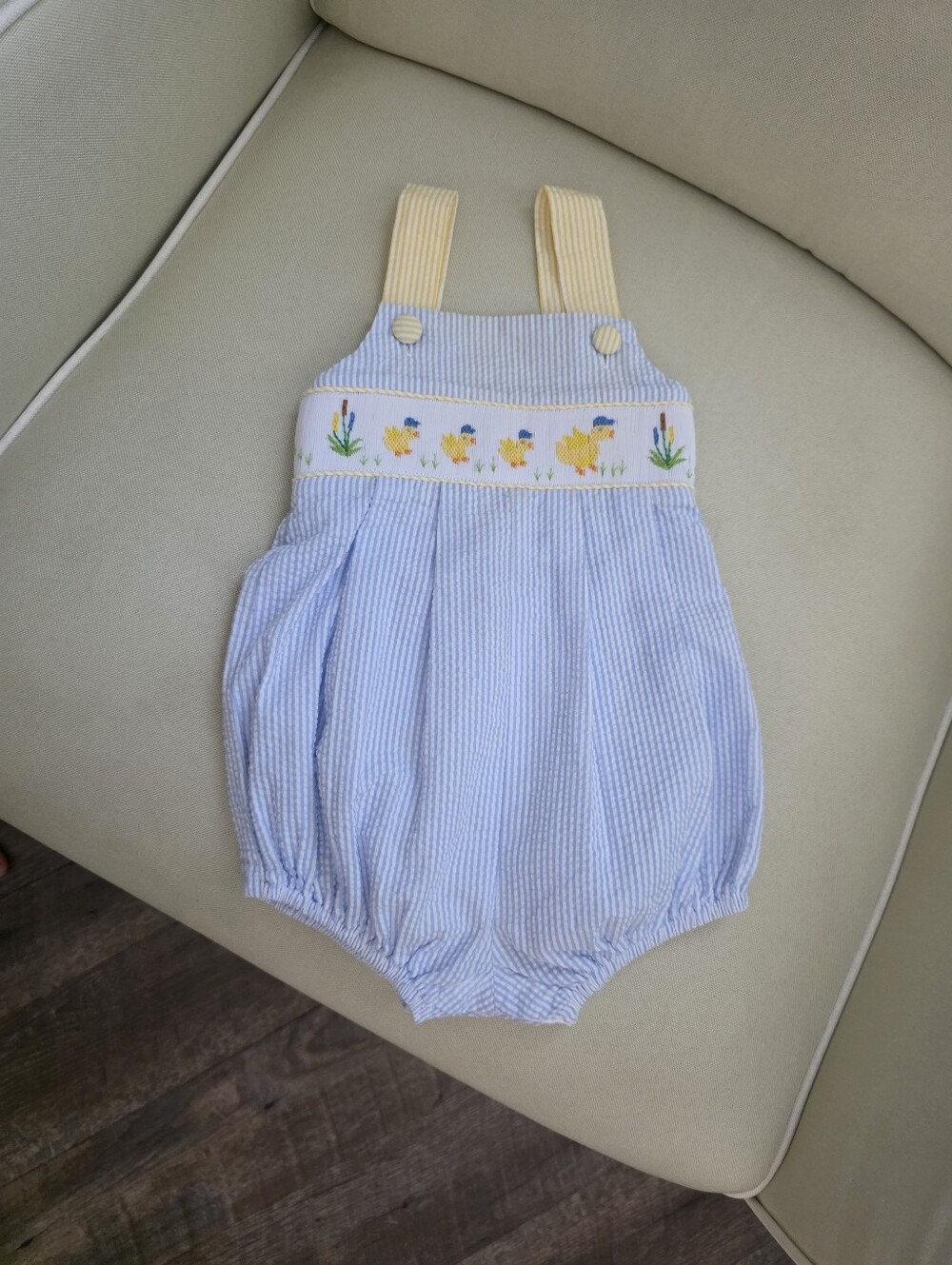 Beaux Et Belles Smocked Duck Romper
